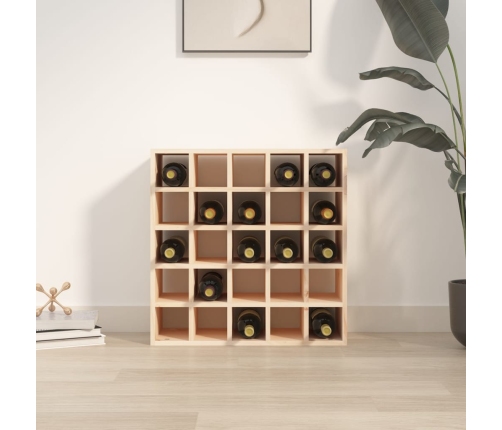 vidaXL vīna pudeļu plaukts, 56x25x56 cm, priedes masīvkoks