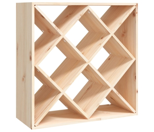 vidaXL vīna pudeļu plaukts, 62x25x62 cm, priedes masīvkoks