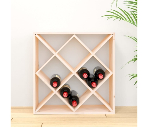 vidaXL vīna pudeļu plaukts, 62x25x62 cm, priedes masīvkoks