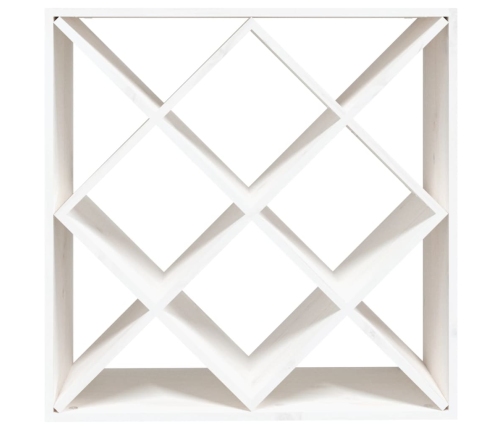 vidaXL vīna pudeļu plaukts, balts, 62x25x62 cm, priedes masīvkoks