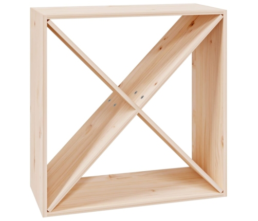 vidaXL vīna pudeļu plaukts, 62x25x62 cm, priedes masīvkoks