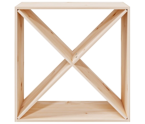 vidaXL vīna pudeļu plaukts, 62x25x62 cm, priedes masīvkoks