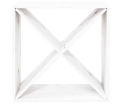 vidaXL vīna pudeļu plaukts, balts, 62x25x62 cm, priedes masīvkoks