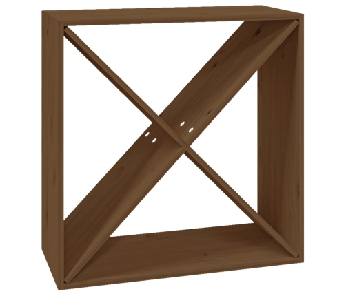 vidaXL vīna pudeļu plaukts, medus brūns, 62x25x62 cm, priedes koks