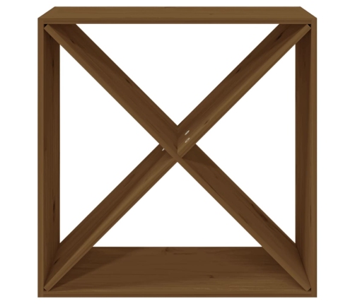 vidaXL vīna pudeļu plaukts, medus brūns, 62x25x62 cm, priedes koks