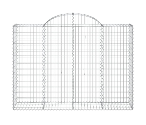 vidaXL arkveida gabiona grozi, 6 gb., 200x50x140/160cm, cinkota dzelzs