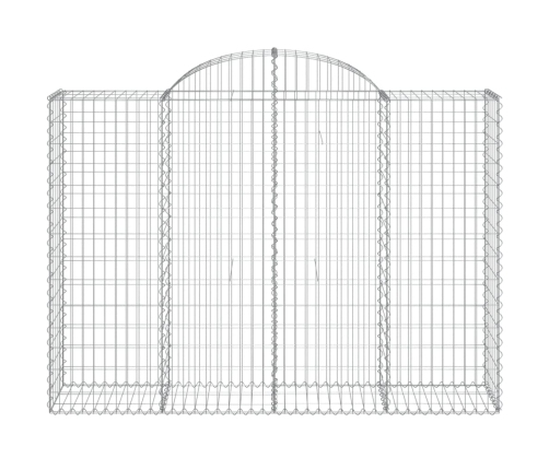 vidaXL arkveida gabiona grozi, 10gb., 200x50x140/160cm, cinkota dzelzs