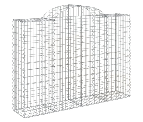 vidaXL arkveida gabiona grozi, 18gb., 200x50x140/160cm, cinkota dzelzs