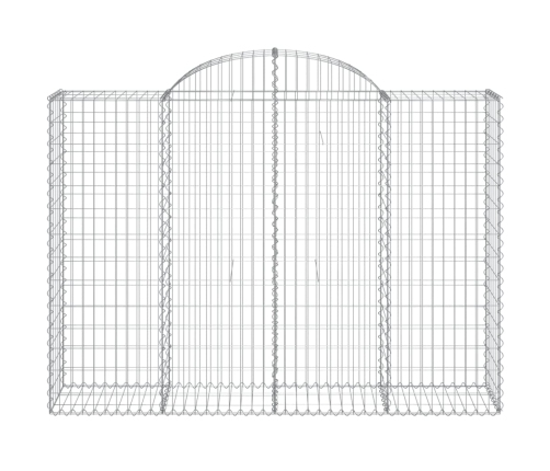 vidaXL arkveida gabiona grozi, 18gb., 200x50x140/160cm, cinkota dzelzs