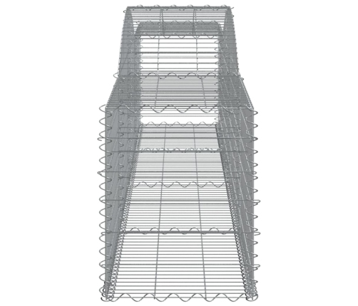 vidaXL arkveida gabiona grozi, 10 gb., 400x50x60/80cm, cinkota dzelzs