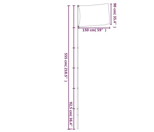 vidaXL Zviedrijas karogs un masts, 5,55 m, alumīnijs