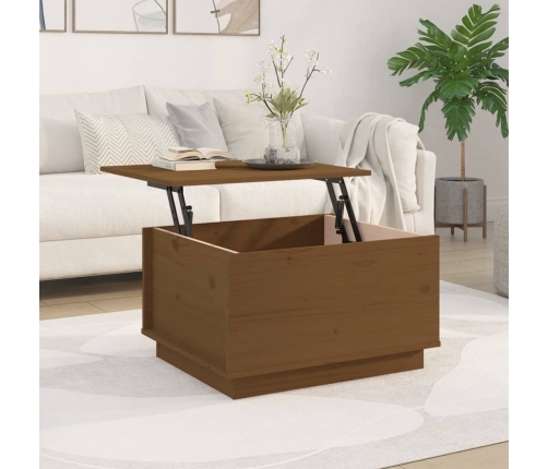 vidaXL kafijas galdiņš, medus brūns, 60x50x35 cm, priedes masīvkoks