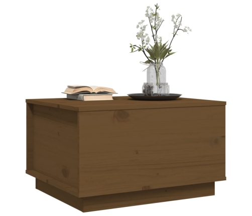 vidaXL kafijas galdiņš, medus brūns, 60x50x35 cm, priedes masīvkoks