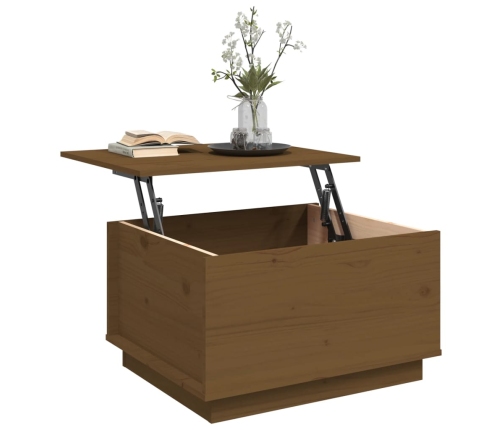 vidaXL kafijas galdiņš, medus brūns, 60x50x35 cm, priedes masīvkoks
