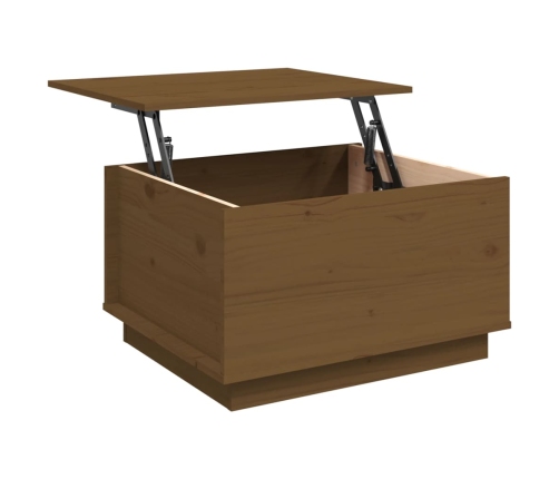 vidaXL kafijas galdiņš, medus brūns, 60x50x35 cm, priedes masīvkoks