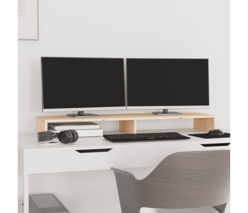 vidaXL monitora paliktnis, 100x27x10 cm, priedes masīvkoks