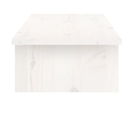 vidaXL monitora paliktnis, balts, 100x27x15 cm, priedes masīvkoks