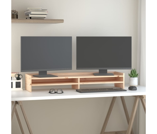 vidaXL monitora paliktnis, 100x24x16 cm, priedes masīvkoks