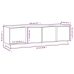 vidaXL TV skapītis, balts, 140x40x40 cm, priedes masīvkoks