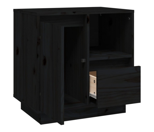 vidaXL naktsskapīši, 2 gab., melni, 50x34x50 cm, priedes masīvkoks
