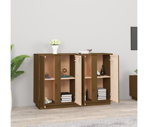 vidaXL kumode, medus brūna, 120x35x80 cm, priedes masīvkoks