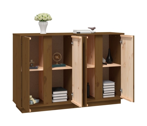 vidaXL kumode, medus brūna, 120x35x80 cm, priedes masīvkoks