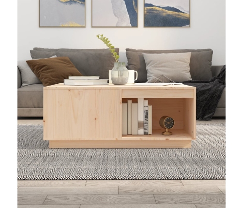 vidaXL kafijas galdiņš, 100x101x40,5 cm, priedes masīvkoks