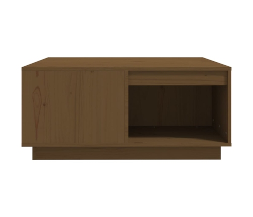 vidaXL kafijas galdiņš, medus brūns, 80x81x36,5 cm, priedes masīvkoks