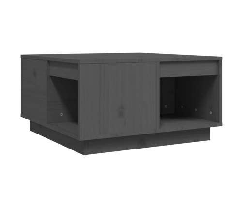 vidaXL kafijas galdiņš, pelēks, 60x61x32,5 cm, priedes masīvkoks