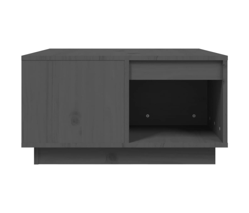 vidaXL kafijas galdiņš, pelēks, 60x61x32,5 cm, priedes masīvkoks