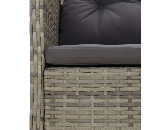 vidaXL 5-daļīgs dārza atpūtas mēbeļu komplekts ar matračiem, pelēks PE