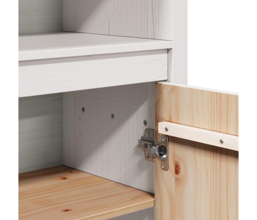 vidaXL augstais skapītis, balts, 80x35x154 cm, priedes masīvkoks