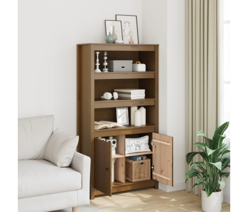 vidaXL augstais skapītis, medus brūns, 80x35x154 cm, priedes masīvkoks