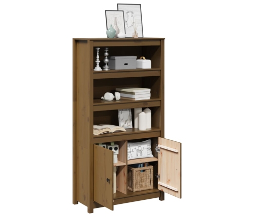 vidaXL augstais skapītis, medus brūns, 80x35x154 cm, priedes masīvkoks
