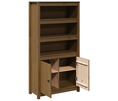 vidaXL augstais skapītis, medus brūns, 80x35x154 cm, priedes masīvkoks