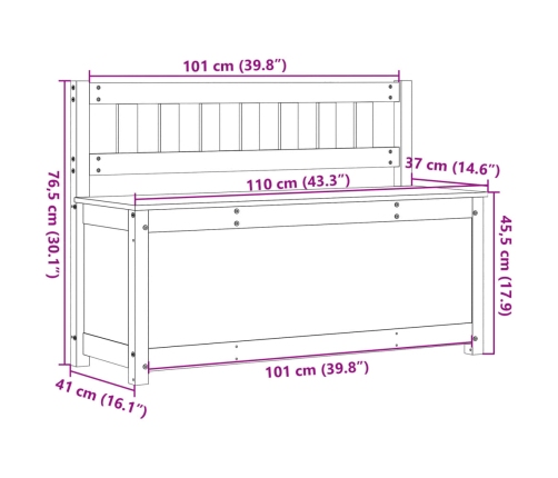 vidaXL sols, balts, 110x41x76,5 cm, priedes masīvkoks