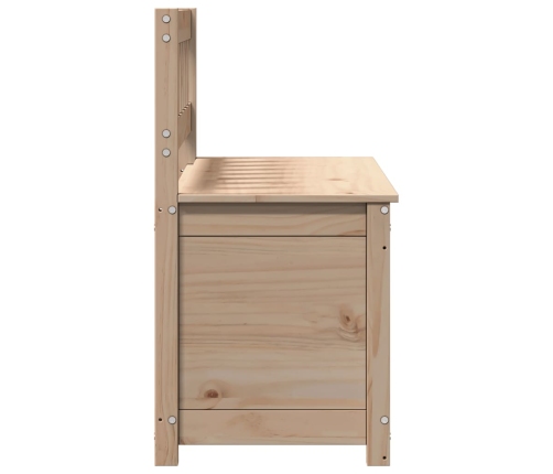 vidaXL sols, balts, 110x41x76,5 cm, priedes masīvkoks