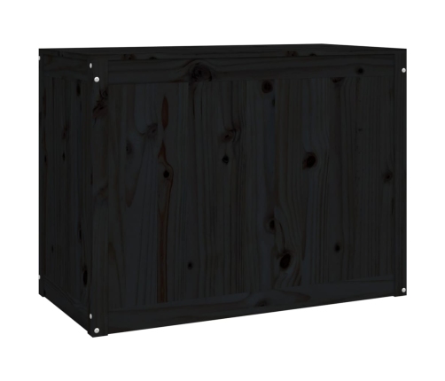 vidaXL veļas kaste, melna, 88,5x44x66 cm, priedes masīvkoks