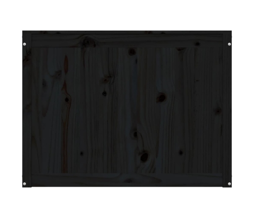 vidaXL veļas kaste, melna, 88,5x44x66 cm, priedes masīvkoks