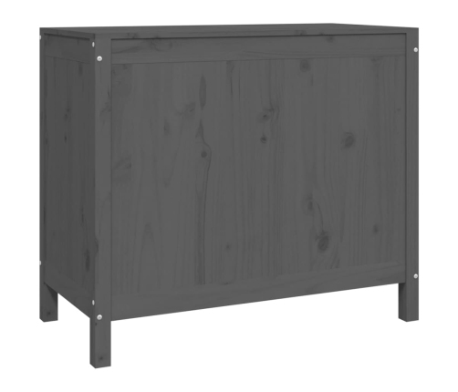 vidaXL veļas kaste, pelēka, 88,5x44x76 cm, priedes masīvkoks