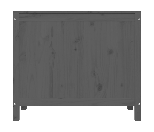 vidaXL veļas kaste, pelēka, 88,5x44x76 cm, priedes masīvkoks