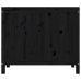 vidaXL veļas kaste, melna, 88,5x44x76 cm, priedes masīvkoks