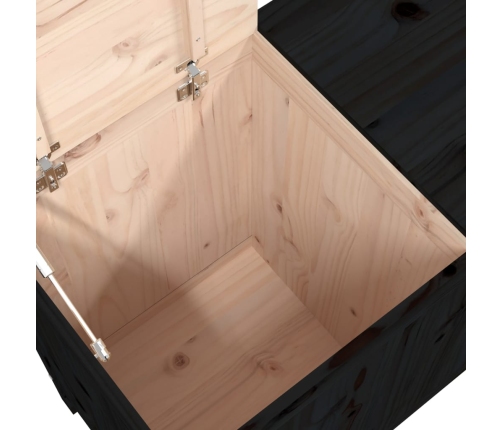 vidaXL veļas kaste, melna, 88,5x44x76 cm, priedes masīvkoks