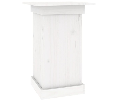 vidaXL puķu statīvs, balts, 40x40x60 cm, priedes masīvkoks