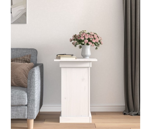 vidaXL puķu statīvs, balts, 40x40x60 cm, priedes masīvkoks