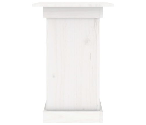 vidaXL puķu statīvs, balts, 40x40x60 cm, priedes masīvkoks