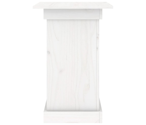 vidaXL puķu statīvs, balts, 40x40x60 cm, priedes masīvkoks