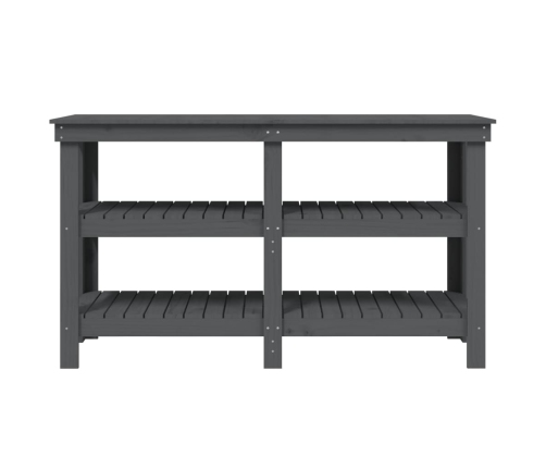 vidaXL darbagalds, pelēks, 142,5x50x80 cm, priedes masīvkoks