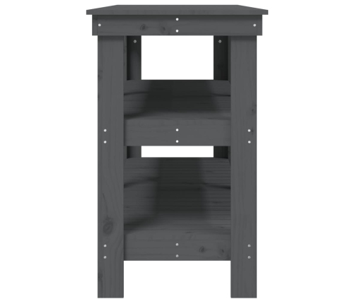 vidaXL darbagalds, pelēks, 142,5x50x80 cm, priedes masīvkoks