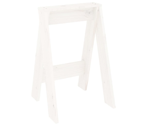 vidaXL taburetes, 2 gab., baltas, 40x40x60 cm, priedes masīvkoks